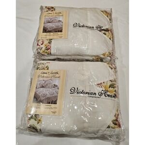 Set of 2 Victorian Heart Sundance Floral Pillow Shams 21x27 Cottage‎ Quilt...